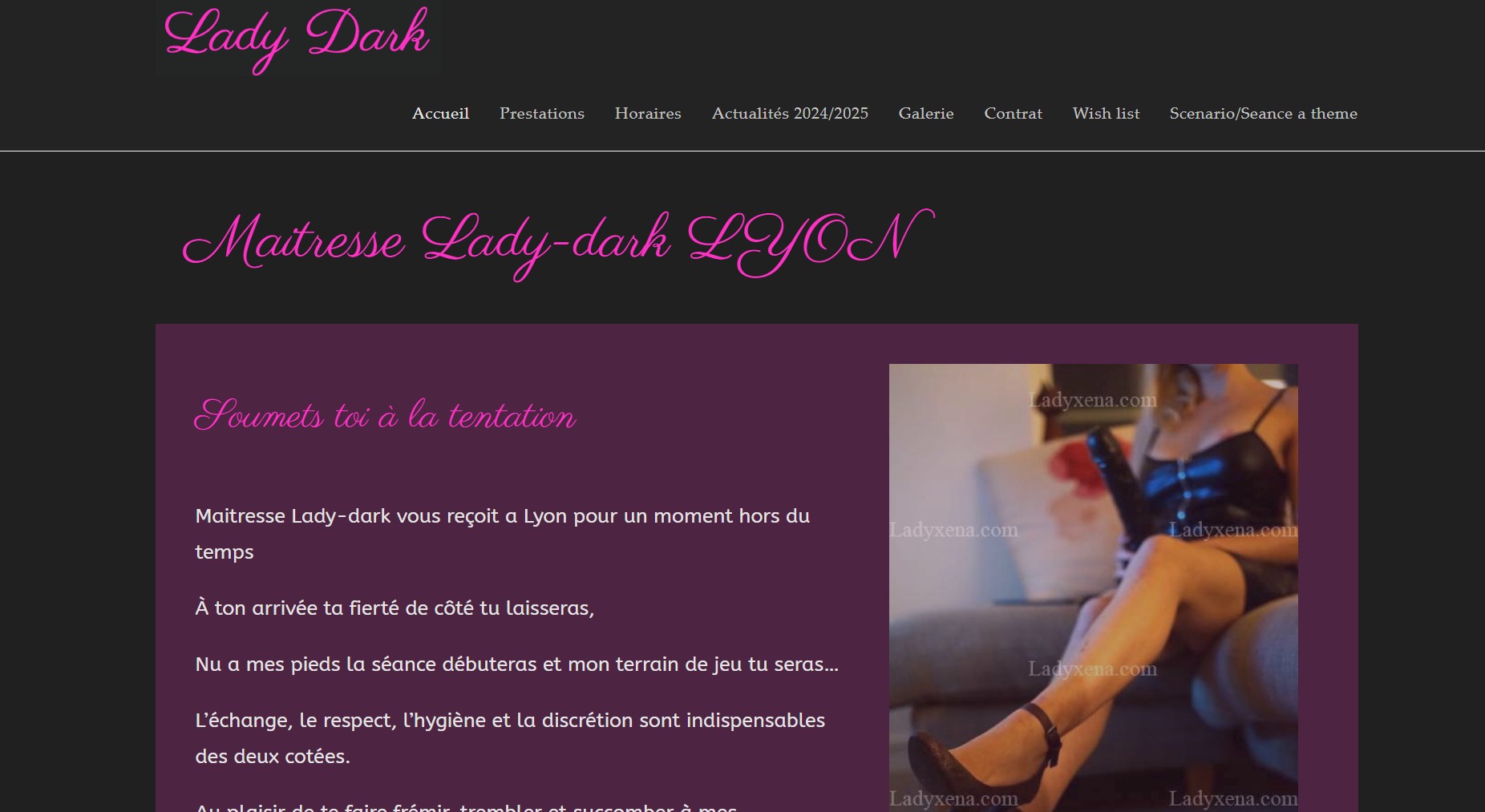 Maitresse Lady dark dominatrice lyon